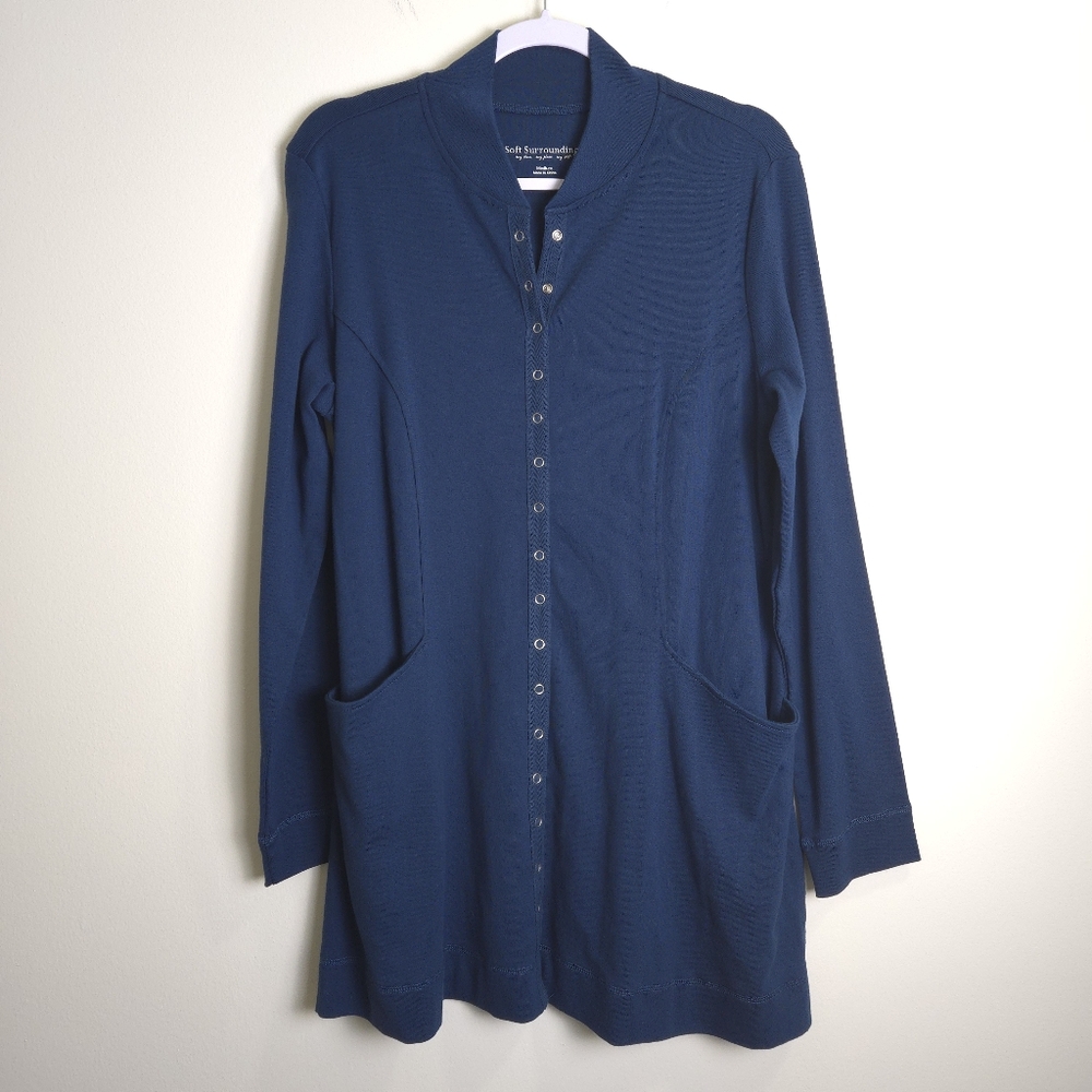 SOFT SURROUNDINGS Cozy Snap Front Cardigan Sweater Jacket M